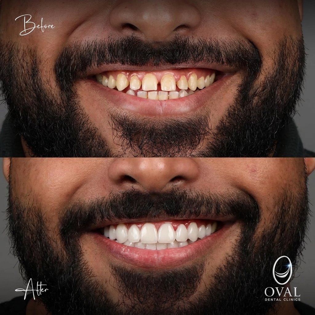 نتيجة قبل وبعد — Oval Dental Clinics
